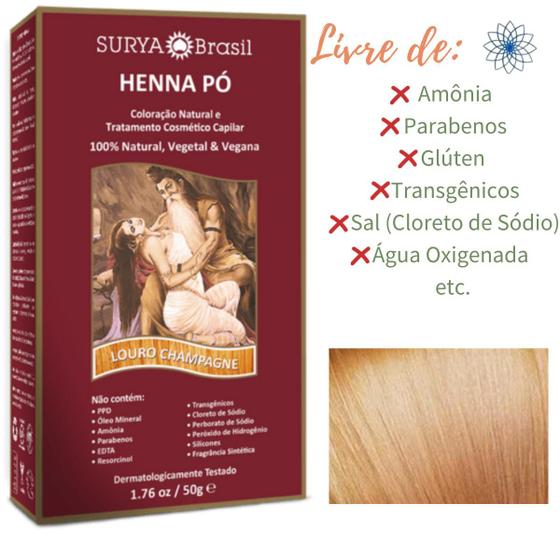 Imagem de Henna Pó Surya Brasil Coloração Natural Vegano - Escolha Cor
