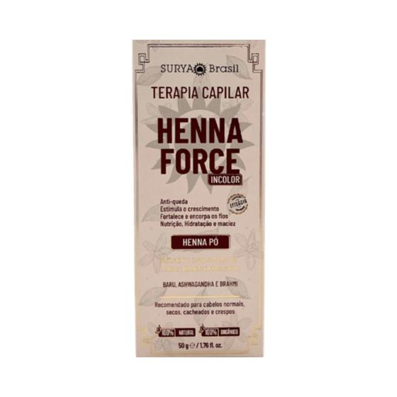 Henna Surya Pó Force Incolor Terapia Capilar -50g Surya Brasil Imagem de Henna Surya Pó Force Incolor Terapia Capilar -50g Surya Brasil