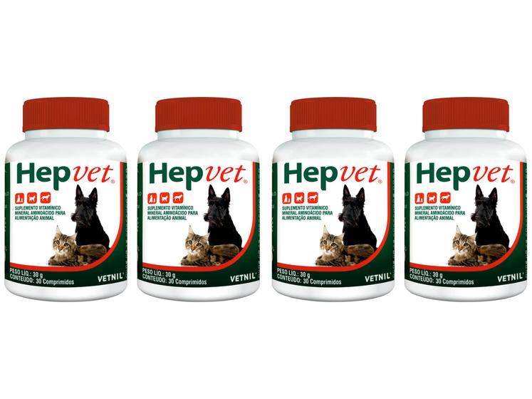Imagem de Hepvet 30 Comprimidos - Vetnil - 4 Unidades