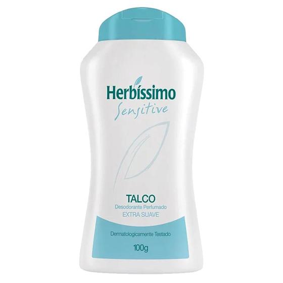Imagem de herbíssimo sensitive talco desodorante perfumado previne a transpiração o dia todo 100g