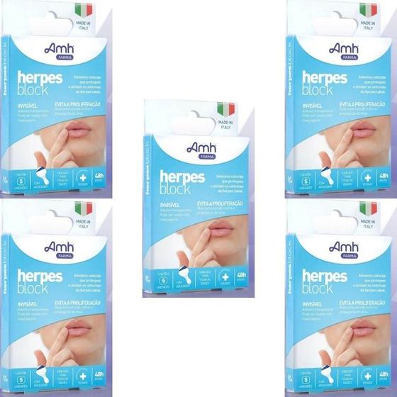 Imagem de Herpes Block Adesivos Naturais Para Herpes Labial - Amh 5Un