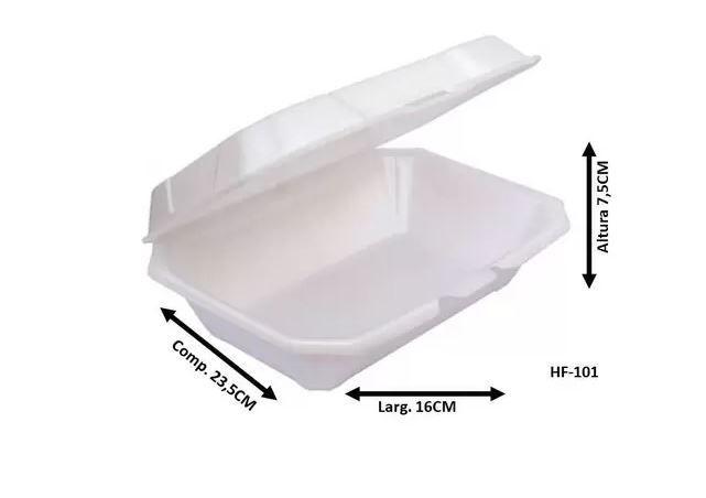 Imagem de Hf101 Lancheira De Isopor Marmitex Hamburgueira- 10un