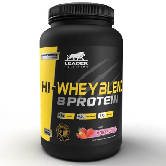 Imagem de Hi Whey 8 Protein Pote 900G Leader Nutrition Morango