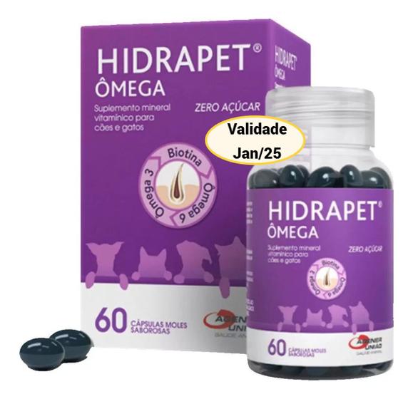 Imagem de Hidrapet Ômega Zero Açúcar Com 60 Cápsulas Agener Para Cães E Gatos