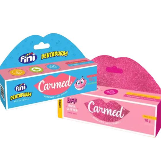 Imagem de Hidratante Carmed Bff Rosa Glitter + Carmed Fini Dentadura