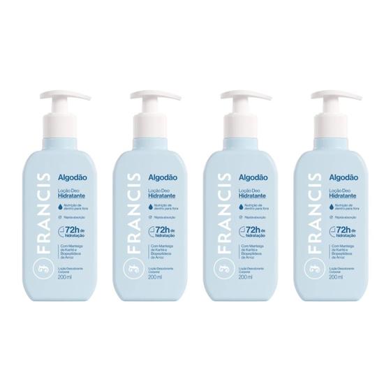 Imagem de Hidratante Corporal Francis 200ml Azul - Kit C/4un