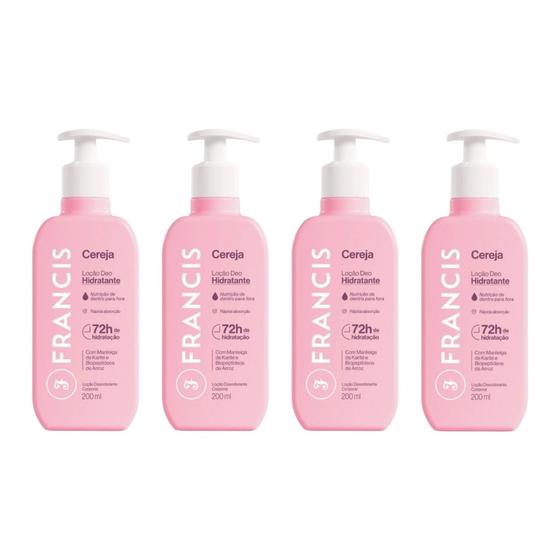 Imagem de Hidratante Corporal Francis 200ml Rosa - Kit C/4un