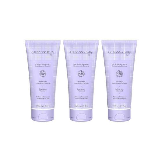 Imagem de Hidratante Corporal Giovanna Baby 200Ml Lilas - Kit Com 3Un