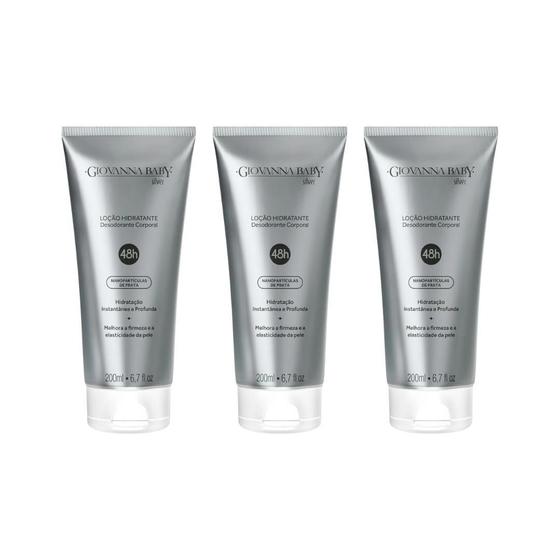 Imagem de Hidratante Corporal Giovanna Baby 200Ml Silver - Kit C/3Un