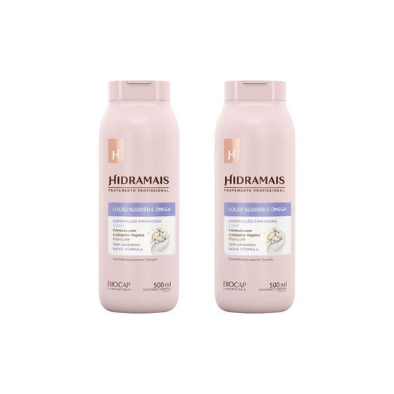 Imagem de Hidratante Corporal Hidramais 500Ml Algodao/Omega Kit 2Un