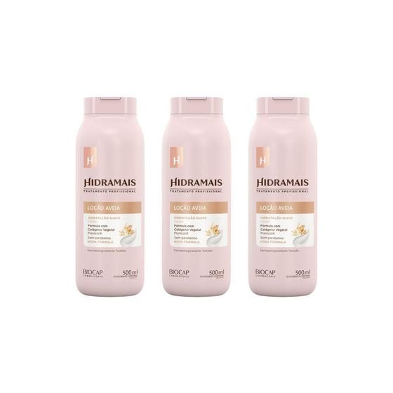 Imagem de Hidratante Corporal Hidramais 500Ml Aveia - Kit Com 3Un