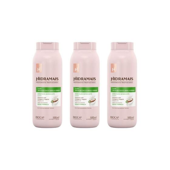 Imagem de Hidratante Corporal Hidramais 500Ml Coco E Arg Ver-Kit C/3Un