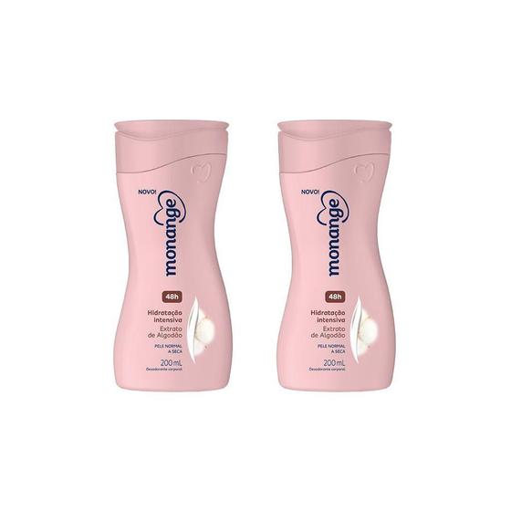 Imagem de Hidratante Corporal Monange 200Ml Extra De Algodão-Kit C/2Un