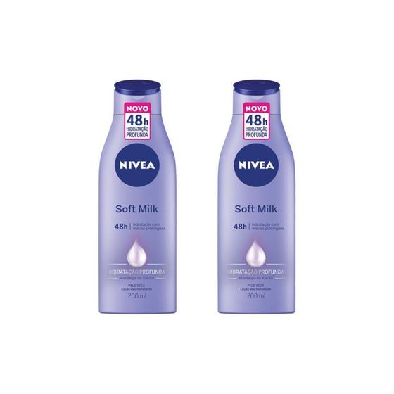 Imagem de Hidratante Corporal Nivea 200Ml Soft Milk Pele Seca - Kit2Un