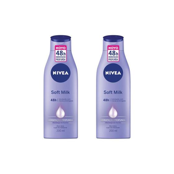 Imagem de Hidratante Corporal Nivea 200Ml Soft Milk Pele Seca - Kit2Un