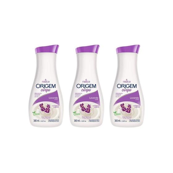 Imagem de Hidratante Corporal Origem 380Ml Lavanda - Kit Com 3Un