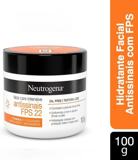 Imagem de Hidratante Facial Neutrogena Antissinais Face Care Intensive FPS22 100g