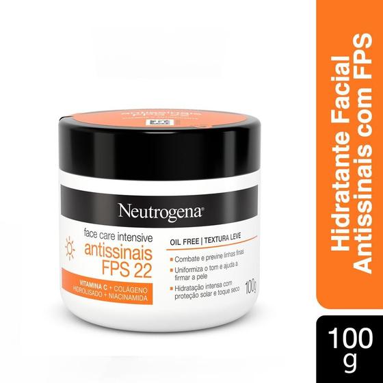 Imagem de Hidratante Facial Neutrogena Face Care Intensive Antissinais FPS 22 100g