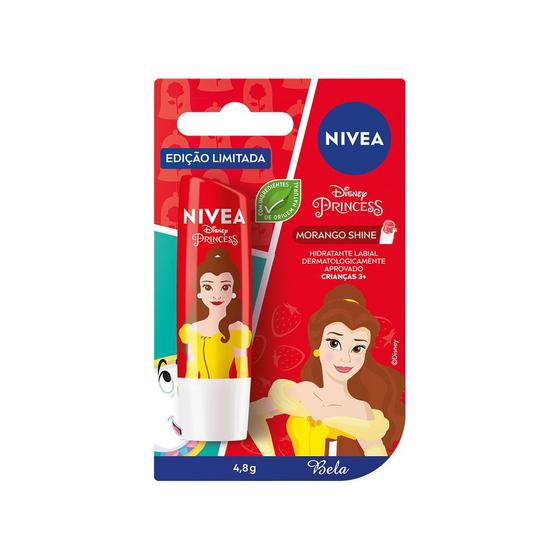 Hidratante Labial Nivea Morango Shine Disney Princesa Bela 4,8g Menor preço em Hidratante Labial Nivea Morango Shine Disney Princesa Bela 4,8g