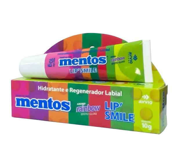 Imagem de Hidratante reparador labial lip smile mentos rainbow 10g com acido hialurônico - AVVIO