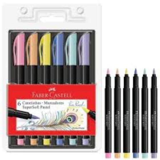 Imagem de Hidrografica supersoft brush com 6 cores pasteis