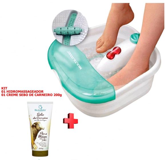Imagem de Hidromassageador Bacia Foot Spa Terapia Para Os Pés com Infravermelho + Creme Sebo De Carneiro