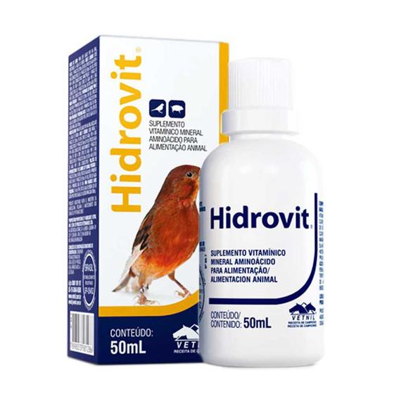 Imagem de Hidrovit Suplemento Vitamínico  P/ Aves e outros Vetnil 50 ml