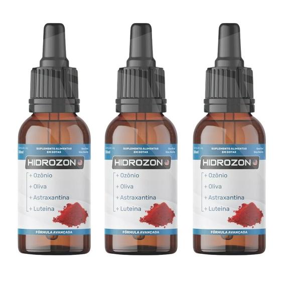 Imagem de Hidrozon - Suplemento Alimentar Liquido - Kit com 3 Frascos de 30ml