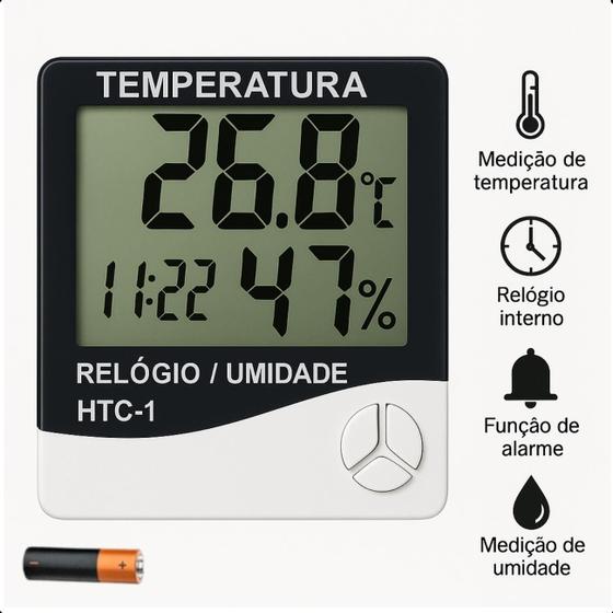 Imagem de Higrômetro Digital Com Temperatura Para Monitoramento Rápido
