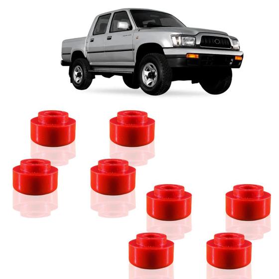 Imagem de Hilux Antiga Até 2004 Kit 8 Buchas Da Bieleta Dianteira 