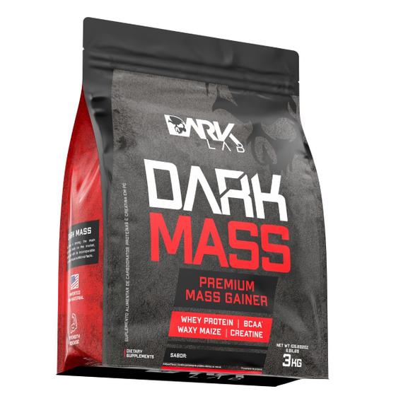Hipercalórico Dark Mass 3kg Whey Protein Creatina Albumina Waxy Maize Zero Gordura Ganho de Massa Muscular Menor preço em Hipercalórico Dark Mass 3kg Whey Protein Creatina Albumina Waxy Maize Zero Gordura Ganho de Massa Muscular