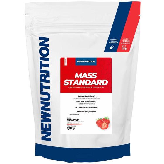 Imagem de Hipercalórico Mass Standard Morango 1,5 Kg Newnutrition