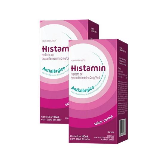 Imagem de Histamin 2mg/5ml Xarope 100ml  Kit com duas unidades