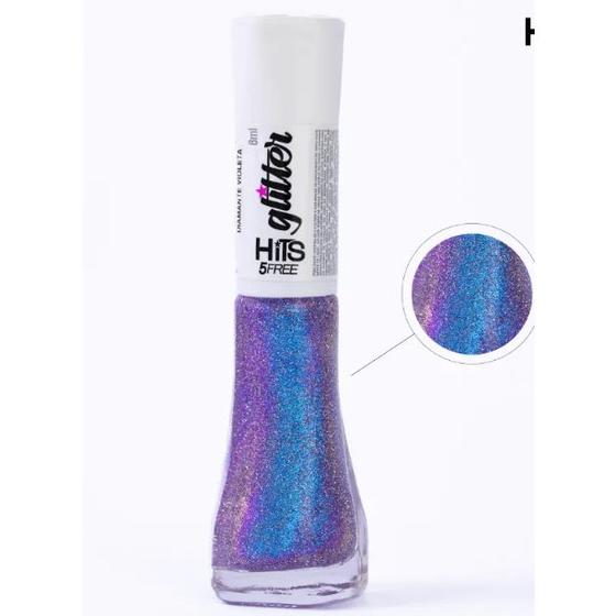 HITS - Esmalte Glitter Refletivo Multichrome - FREE - Diamante Violeta - 8m