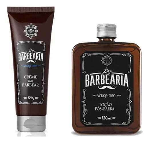 Imagem de Hobety Kit Barbearia Vintage Creme Barbear E Locao Pos Barba