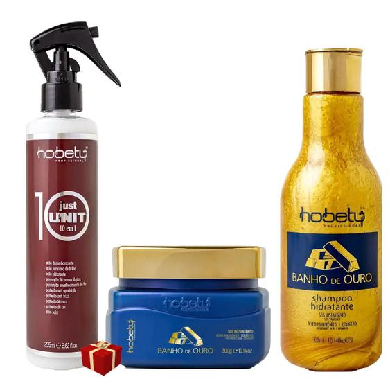 Imagem de Hobety Kit Sha E Cond Banho Ouro + Just Unit Leave-In 255Ml