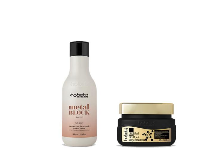 Imagem de Hobety Kit Shampoo Metal Block300ml+Máscara SOS Loiras 300gr