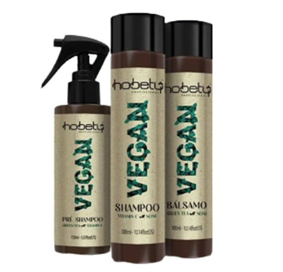 Imagem de Hobety Vegan Kit Shampoo+Bálsamo 2x300 e Pré-Shampoo 150ml