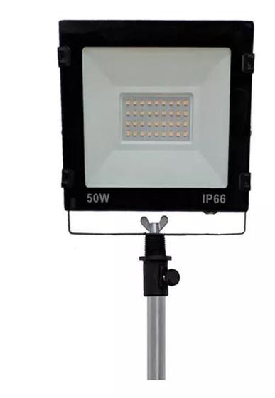 Imagem de Holofote 50W Refletor Iluminação Led Branco Frio Com Fiação