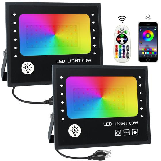 Imagem de Holofote LED Elegant 60W RGB 2700K IP66 com controle APP