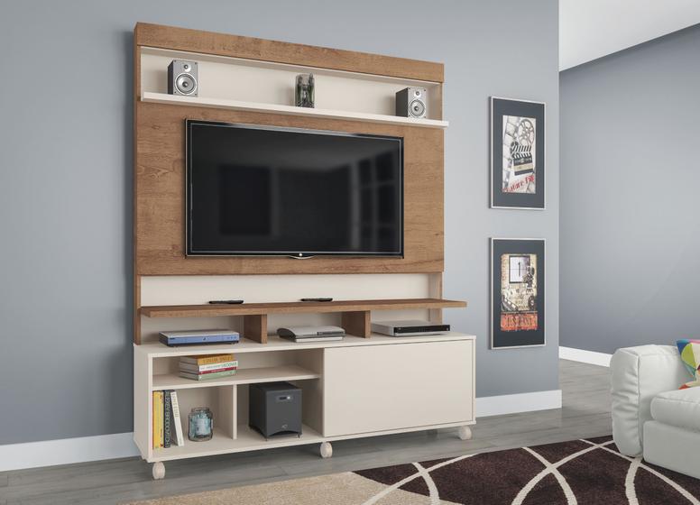 Imagem de Home 1 Porta P/ Tv Até 55” Atlanta 2225R Canelato /3d Off White Atualle