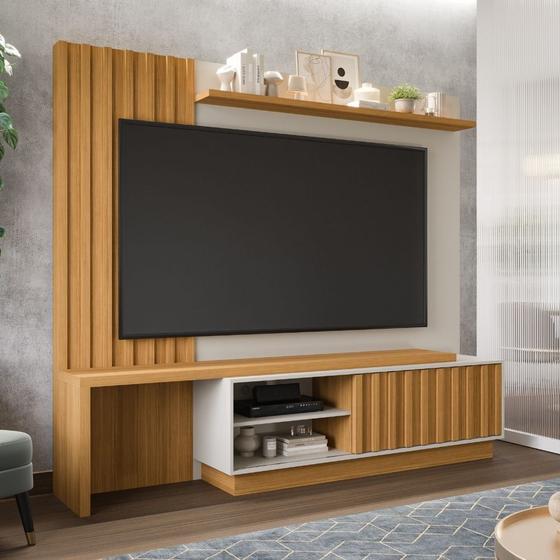 Imagem de Home para TV 65" 100% MDF Guarujá Permobili Nature/Off White 