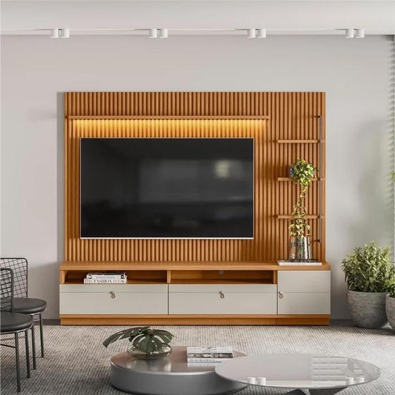 Imagem de Home para TV com Modulo Lateral York Nature Off-White