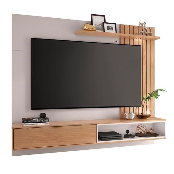 Imagem de Home Suspenso Tocantins 1.6 para TV até 60” Off White/Freijó - PR Móveis