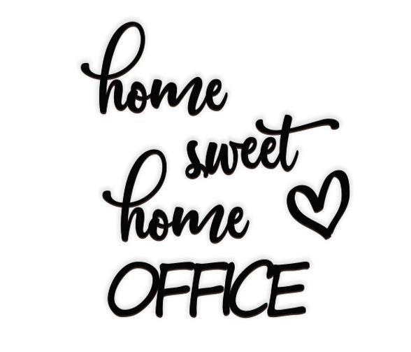 Imagem de Home Sweet Home Office 50X45Cm Lettering Mdf Aplique Parede
