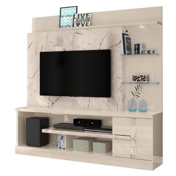 Imagem de Home Theater Alan TVs até 55” 641136 Calacata Off White Madetec