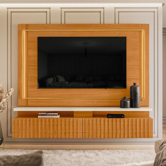 Imagem de Home Theater Gaia para TV de até 75 polegadas - Cinamomo Off White - Madetec