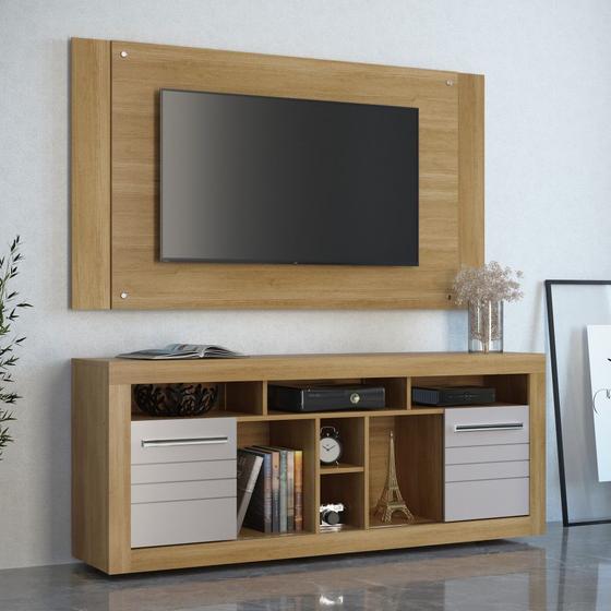 Home Theater Rack Painel Para TV 50 Polegadas Sala Quarto 2 Portas MDF