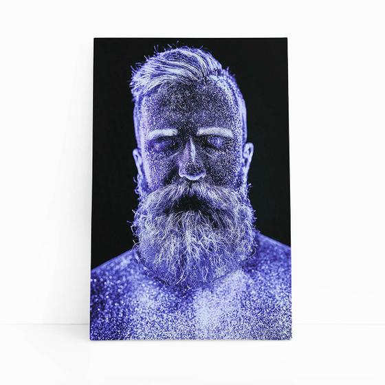 Imagem de Homem Neve Azul Fotografia Colorida Quadro Canvas 60x40cm