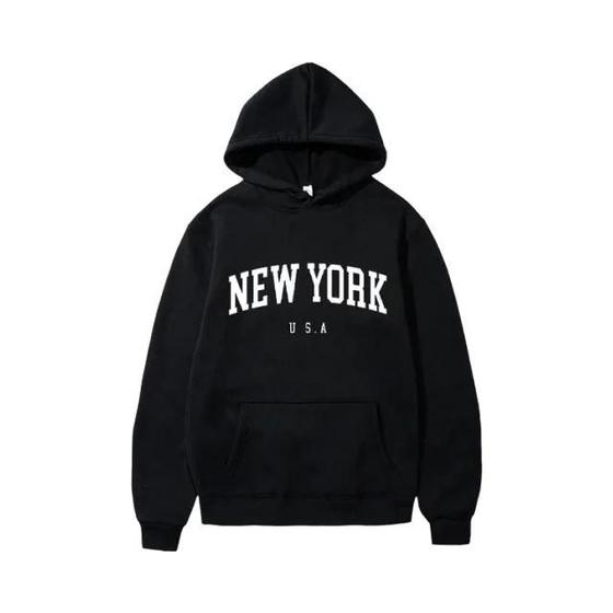 Imagem de Hoodie Unissex com Estampa de Nova York - Moletom Casual Solto Estilo Harajuku